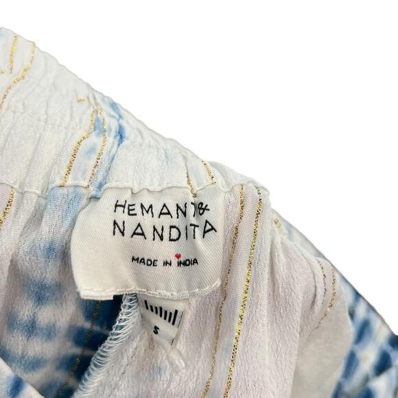 Hemant and Nandita Esme Tie-Dye Jogger Pants Blue White Size Small - Picture 14 of 16